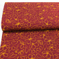 Preview: Viskose-Webware Blumenkontur Bordeaux-Senfgelb